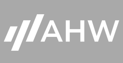 White IAHW logo on gray background